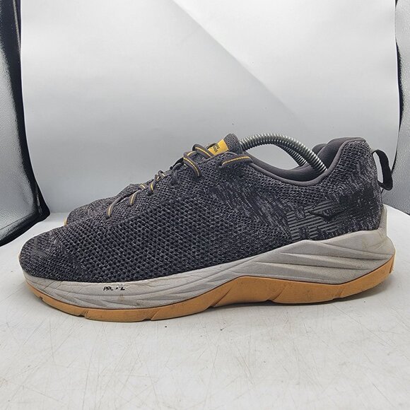 Hoka One One Mach Mens 11 Gray Yellow Athletic Shoes Outdoors Comfort Running - Picture 5 of 13
